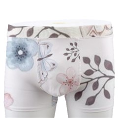 Butterflies Cute Flower Pastel Pattern Men s Boxer Briefs by Loisa77