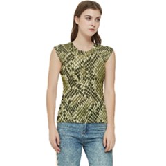 Yellow Snake Skin Pattern Women s Raglan Cap Sleeve T-shirt