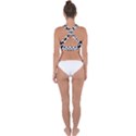 Wave-black White Cross Back Hipster Bikini Top  View2