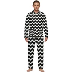 Wave-black White Men s Long Sleeve Velvet Pocket Pajamas Set by kyorashop23