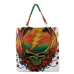 Grateful Steal Your Face Deadhead Hippie Logo Symbol Grocery Tote Bag by Loisa77