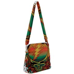 Grateful Steal Your Face Deadhead Hippie Logo Symbol Zipper Messenger Bag by Loisa77