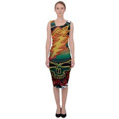 Grateful Steal Your Face Deadhead Hippie Logo Symbol Sleeveless Pencil Dress by Loisa77