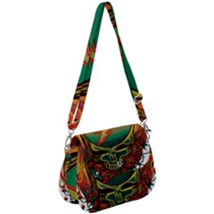 Grateful Steal Your Face Deadhead Hippie Logo Symbol Saddle Handbag by Loisa77