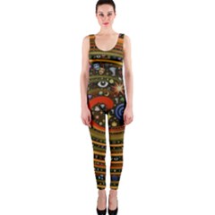 Swirl Vortex Emoji Cyclone Motion Art One Piece Catsuit by Paksenen