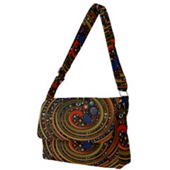 Swirl Vortex Emoji Cyclone Motion Art Full Print Messenger Bag (l) by Paksenen