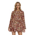 Mind Brain Thought Mental Round Neck Long Sleeve Bohemian Style Chiffon Mini Dress View1