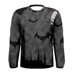 Halloween Background Halloween Scene Men s Long Sleeve T-shirt by Ket1n9