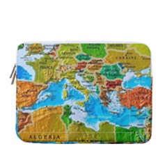 World Map 13  Vertical Laptop Sleeve Case With Pocket by Ket1n9