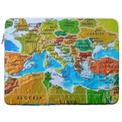 World Map 17  Vertical Laptop Sleeve Case With Pocket by Ket1n9