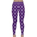 White pentacle and purple pattern Classic Yoga Leggings View1