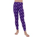 White pentacle and purple pattern Kids  Lightweight Velour Leggings View1