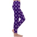 White pentacle and purple pattern Kids  Lightweight Velour Leggings View3