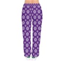 White pentacle and purple pattern Women Velvet Drawstring Pants View2