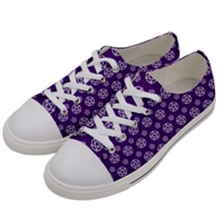 White Pentacle And Purple Pattern Men s Low Top Canvas Sneakers