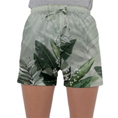 Banana Leaf Plant Pattern Sleepwear Shorts by anzea