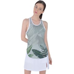 Banana Leaf Plant Pattern Racer Back Mesh Tank Top by anzea