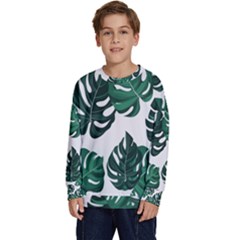 Illustrations Monstera Leafes Kids  Crewneck Sweatshirt