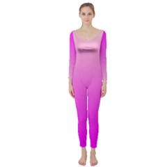 Gradient Pink - Pastel Yellow Pink Rosa Long Sleeve Catsuit by 2607694c