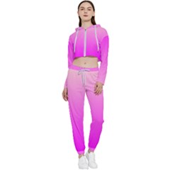 Gradient Pink - Pastel Yellow Pink Rosa Cropped Zip Up Lounge Set by 2607694c