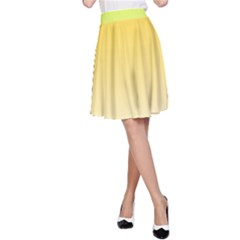 Gradient  Green, Yellow A-line Skirt by 2607694c