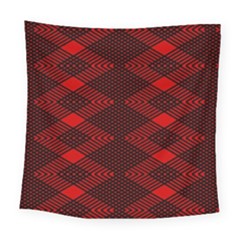 Pattern Black Red Square Tapestry (large)