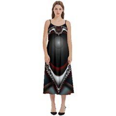 Fractal Eye Casual Spaghetti Strap Midi Dress by dedoma