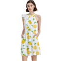 Illustrations Lemon Citrus Fruit Yellow Cocktail Party Halter Sleeveless Dress With Pockets View2