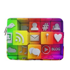 Colorful 3d Social Media 13  Vertical Laptop Sleeve Case With Pocket by Ket1n9