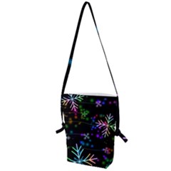 Snowflakes Snow Winter Christmas Folding Shoulder Bag by Bedest