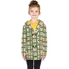 Christmas Paper Christmas Pattern Kids  Double Breasted Button Coat by Bedest