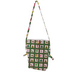 Christmas Paper Christmas Pattern Folding Shoulder Bag by Bedest