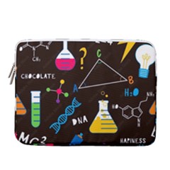 Science Lesson Flat Vector Seamless Pattern 14  Vertical Laptop Sleeve Case With Pocket by Loisa77