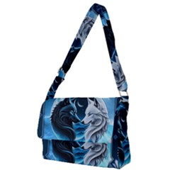 Awesome Wolves Full Print Messenger Bag (l) by FantasyArt