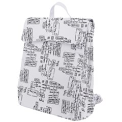 Blackboard Algorithms Black And White Pattern Flap Top Backpack by dflcprintsclothing