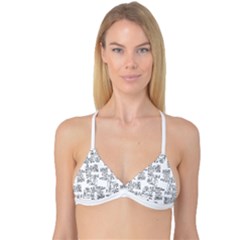 Blackboard Algorithms Black And White Pattern Reversible Tri Bikini Top by dflcprintsclothing