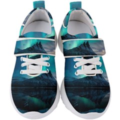 Aurora Borealis Mountain Reflection Kids  Velcro Strap Shoes by Grandong