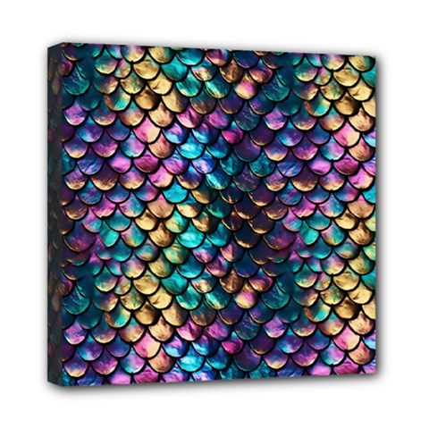 Rainbow Scales Mini Canvas 8  X 8  (stretched) by zappwaits