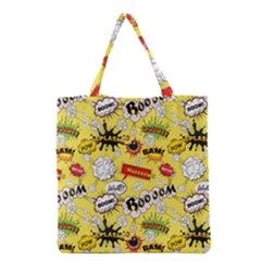 Cartoon Comics Pattern Grocery Tote Bag by Loisa77