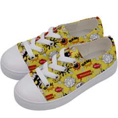 Cartoon Comics Pattern Kids  Low Top Canvas Sneakers by Loisa77