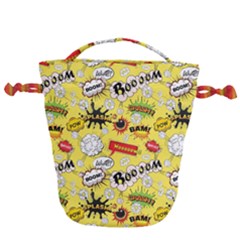 Cartoon Comics Pattern Drawstring Bucket Bag by Loisa77