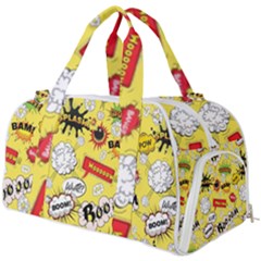 Cartoon Comics Pattern Burner Gym Duffle Bag by Loisa77