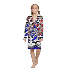 The Grateful Dead Kids  Long Sleeve Velvet Lounge Robe by Grandong