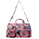 Vintage Floral Poppies Sports Gym Duffle Bag with Shoe Compartment View1