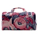 Vintage Floral Poppies Sports Gym Duffle Bag with Shoe Compartment View2