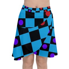 Background Pattern Geometric Game Chiffon Wrap Front Skirt