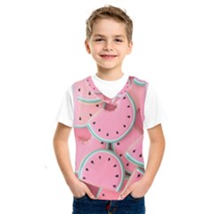 Aesthetic Cute Kawaii Watermelon Kids  Basketball Tank Top by Perong