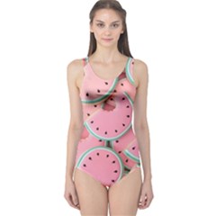 Aesthetic Cute Kawaii Watermelon One Piece Swimsuit by Perong