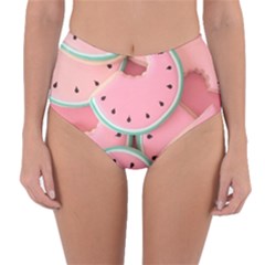 Aesthetic Cute Kawaii Watermelon Reversible High-waist Bikini Bottoms by Perong