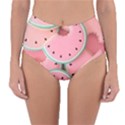 Aesthetic Cute Kawaii Watermelon Reversible High-Waist Bikini Bottoms View1